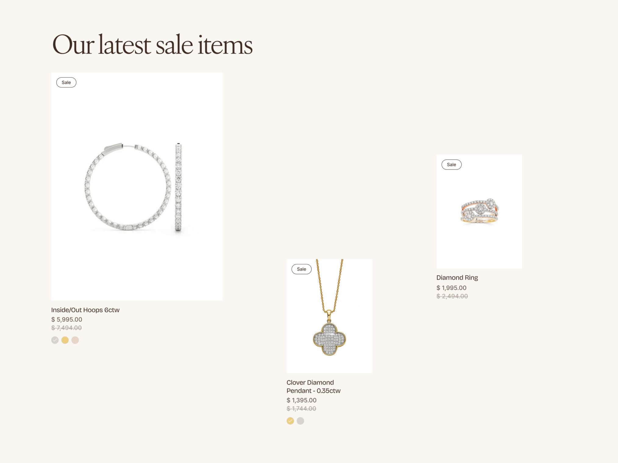 Engrace website latest sale items