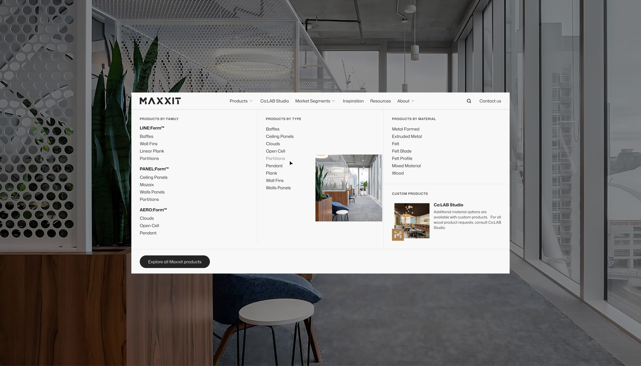 Maxxit Group website navigation design