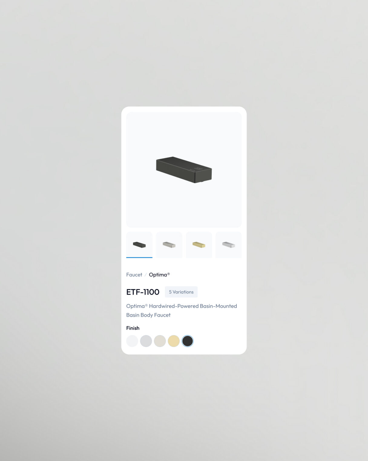 Sloan mobile product display page