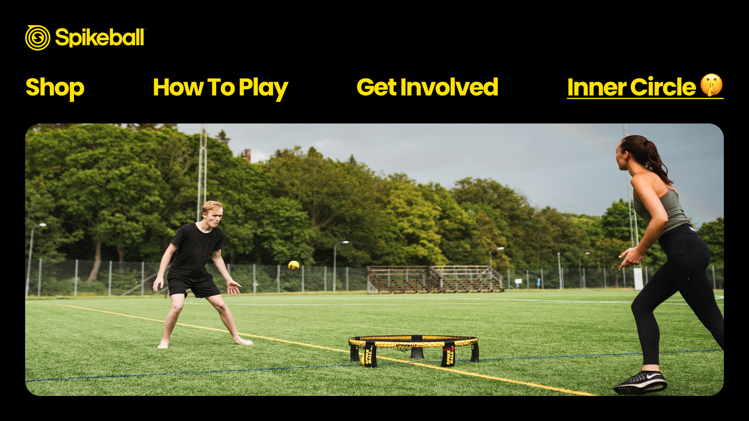 Spikeball website navigation