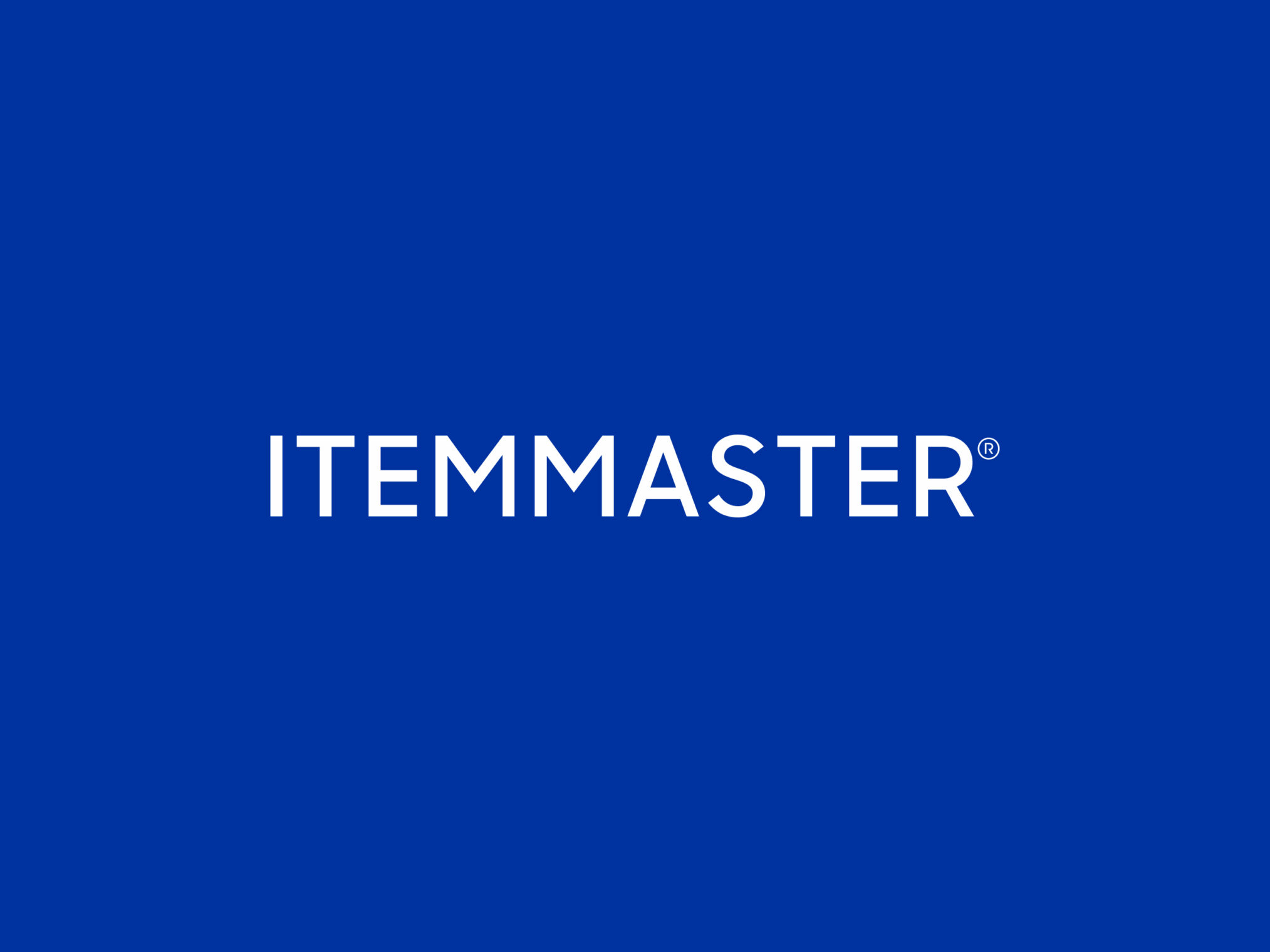 ItemMaster registered trademark logo displayed on a solid blue background.