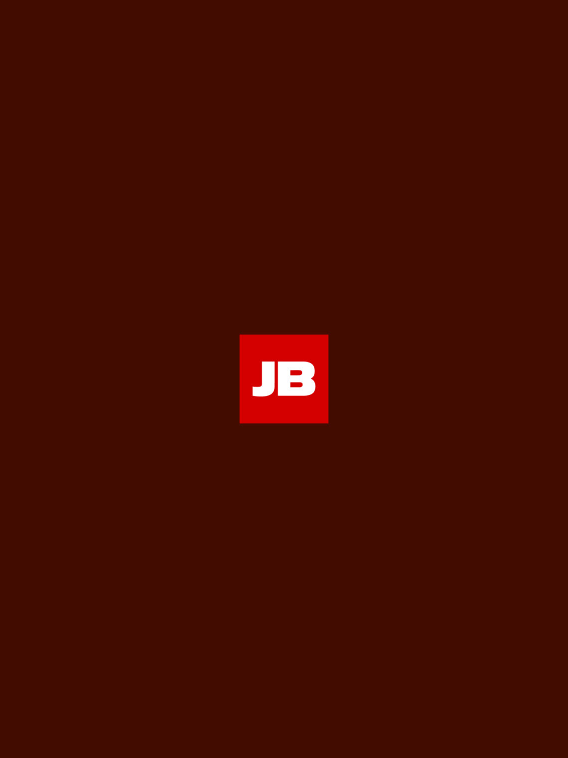Minimalist red square icon containing the white initials JB on a dark brown background.