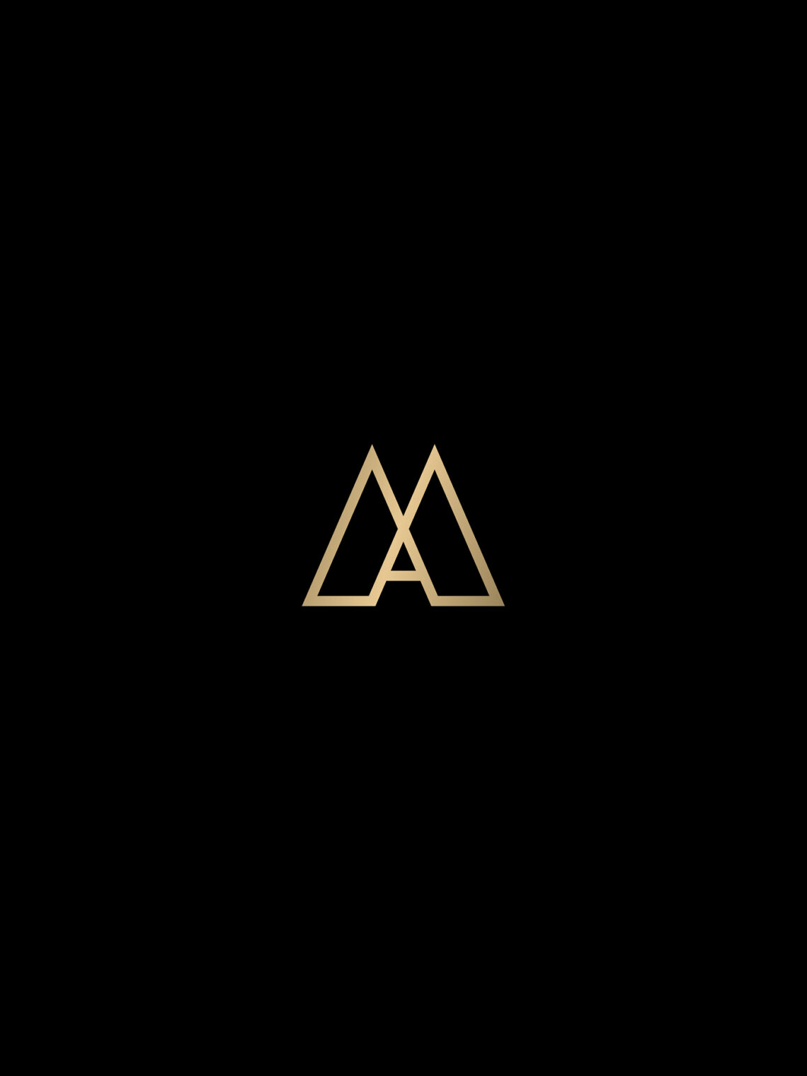 Maple & Ash gold MA monogram logomark on black background